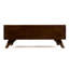 Chien en bois massif, sophistication Mid-Century, structure, coussin gris foncé, eau, lit mesurant 17,36 po x 29,26 po, brillant, fabrication, finition chêne, profond