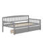 Lit de jour simple en bois de pin avec deux tiroirs de rangement-106358426