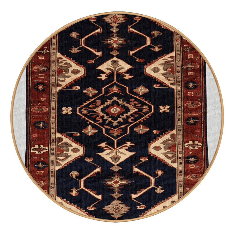 Tapis brun lavable à la machine, Rond 4 pi