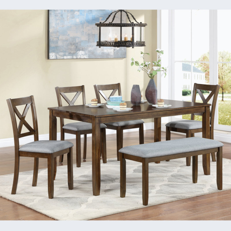 Ensemble repas pour 6 personnes Loreen, Noyer