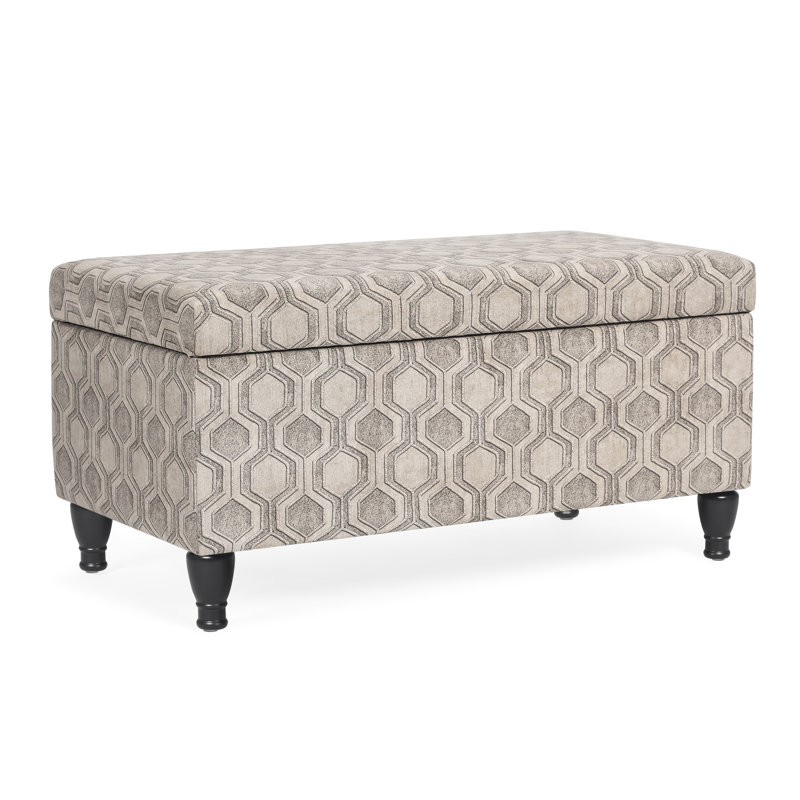 Repose-pieds avec rangement Arjean, Beige clair