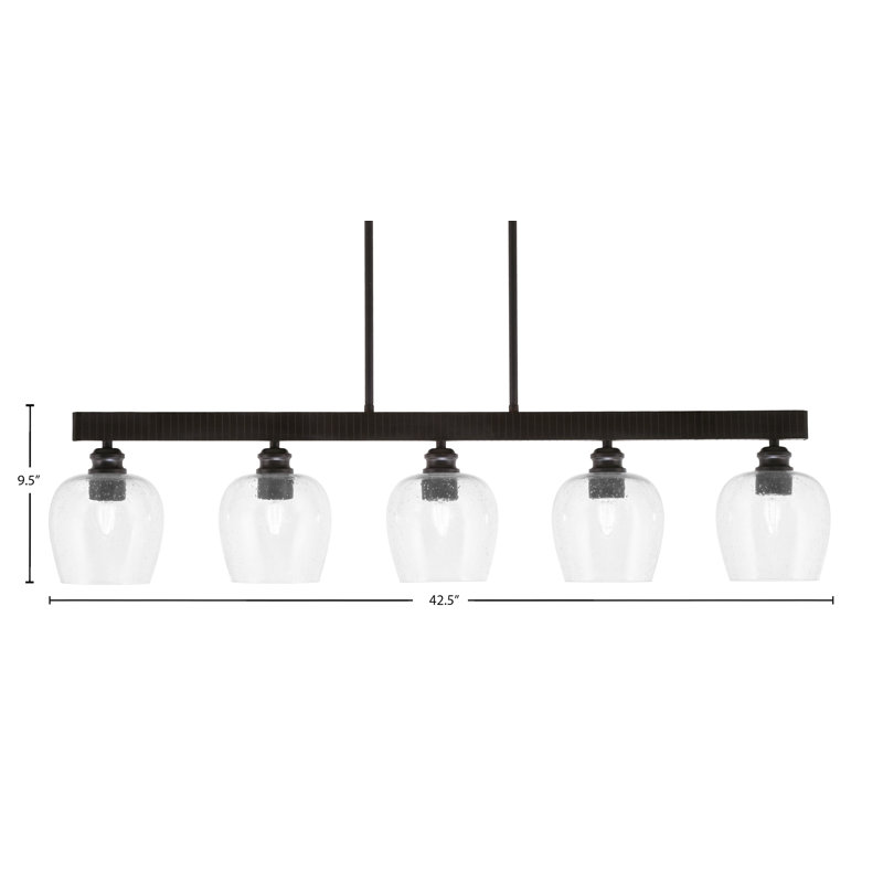 Bar 5 lumières Edge avec verre à bulles 6 po Edge, Clair, Espresso
