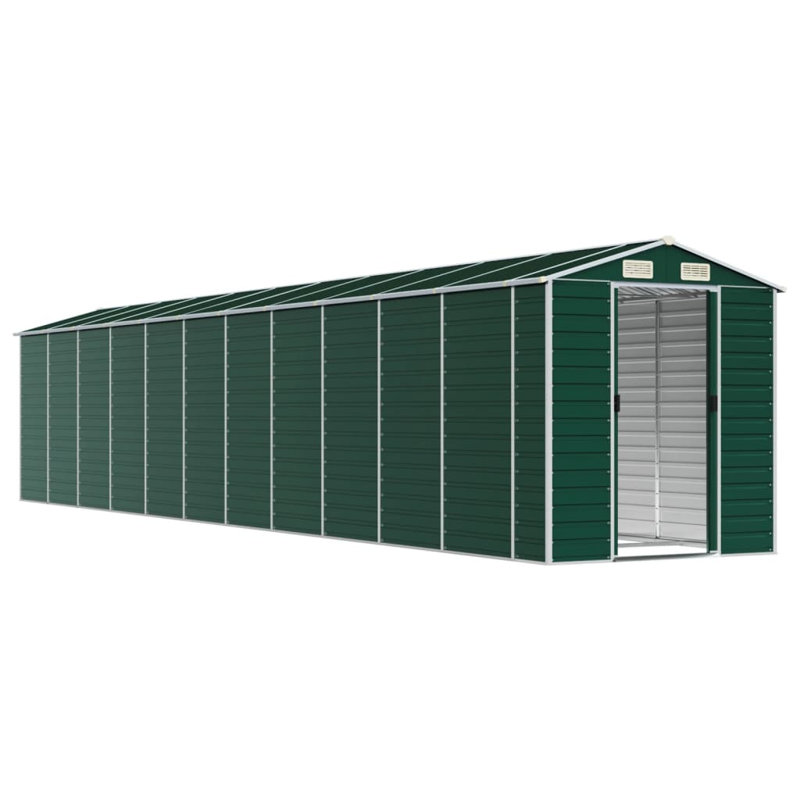 Breydon Garden Shed Galvanised Steel, Green, 198cm H x 191cm W x 980cm D