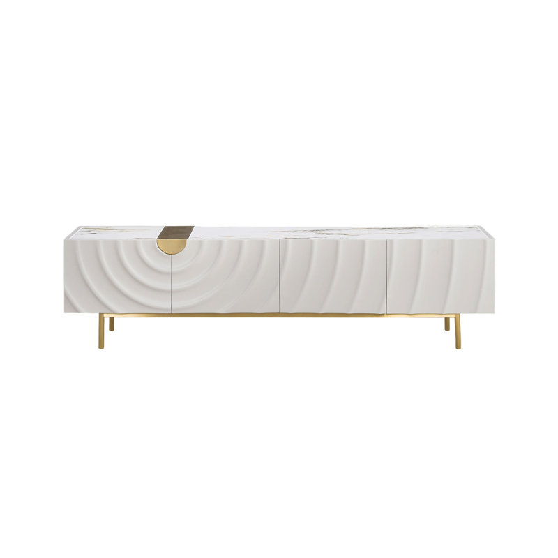 Meuble télé Onda, Blanc, crème