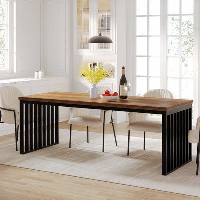 Zaiveon 78.74" Iron Dining Table(Chairs not included)