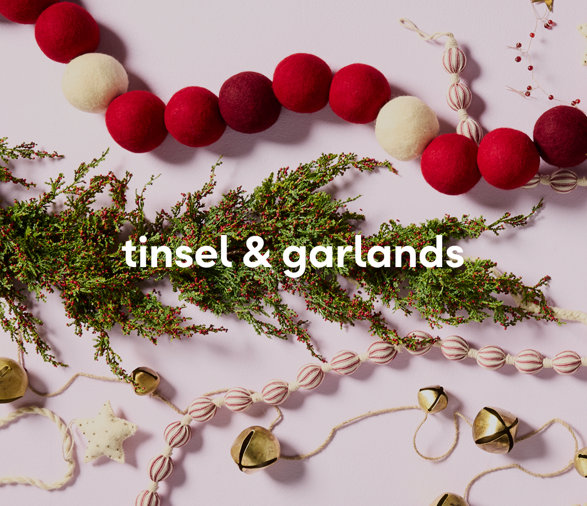 Christmas tree tinsel and garlands