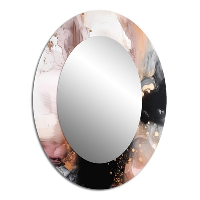 Miroir mural moderne rose or texturé Splash Marble II