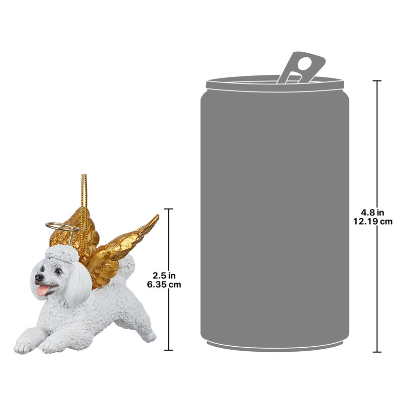 Poodle Dog Angel Holiday Ornament