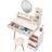 Fashionable Makeup Vanity With Cushioned Seat & Drawers - ,  L31.5"-43.2"X W15.8" X H48.1" 5 Led Mirror , Adjustable Length