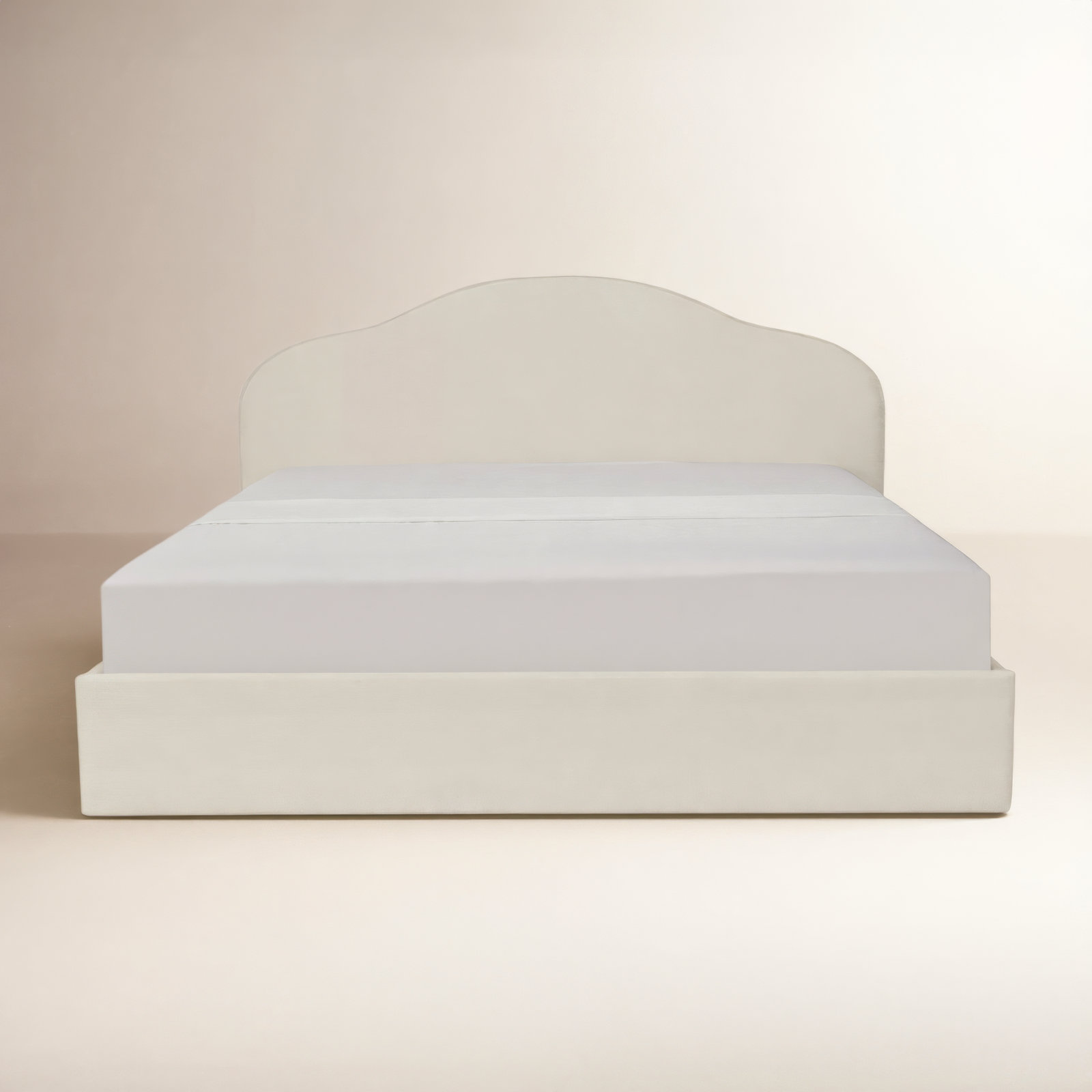 Low-Profile Storage Bed, Cream, Queen