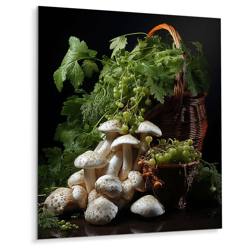 Photo de jardin d'un champignon I - Art mural en métal champignon, H 20 po x l 12 po x P 1 po