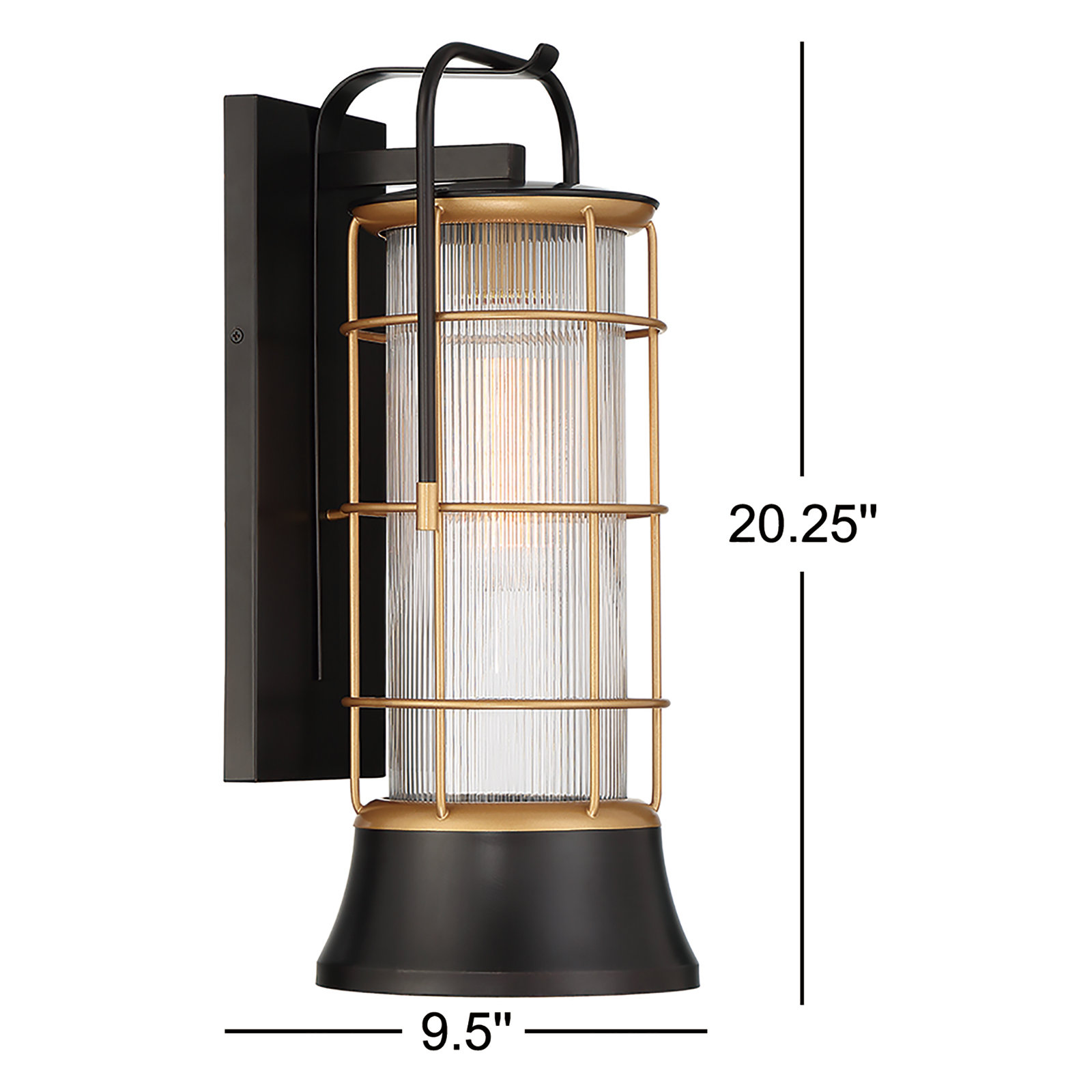 1-Light Outdoor Sconce, 20.25" H x 8" W x 9.50" D