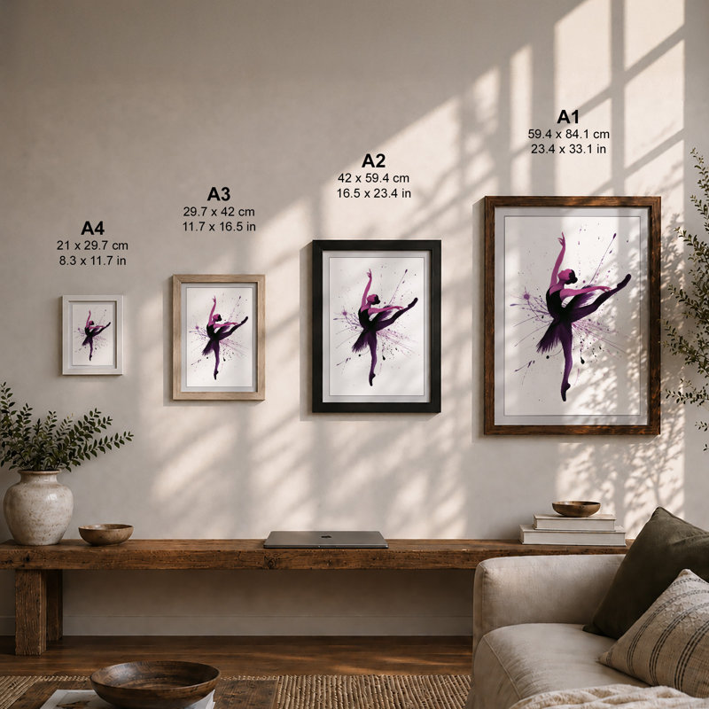 Dancer in Motion Modern - Framed Print, Unframed, A4 - 29.7 x 21.0 cm