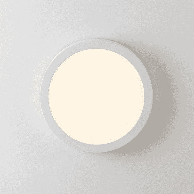 Raed LED Flush Mount in White, White, 0.9" H x 7" W x 7" D