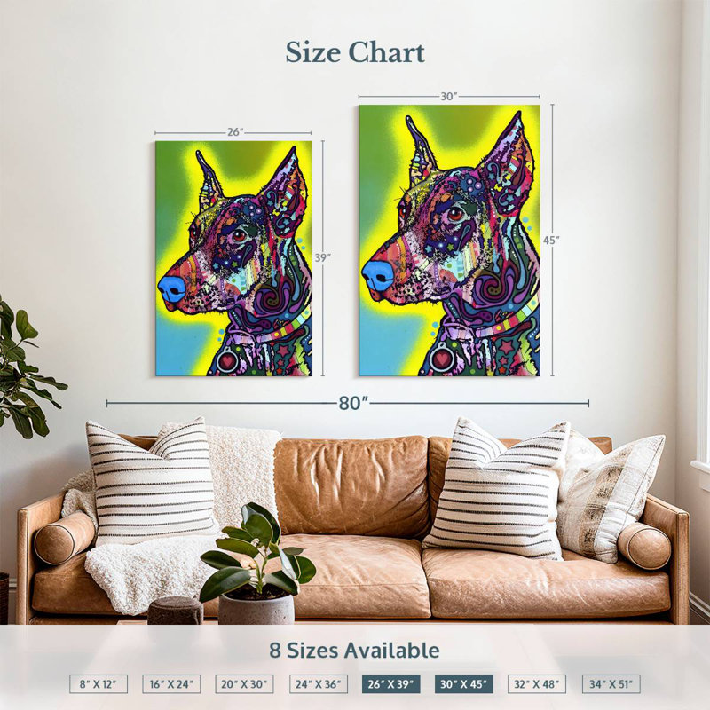 Doberman coloré Brampt, H 39 po x l 26 po