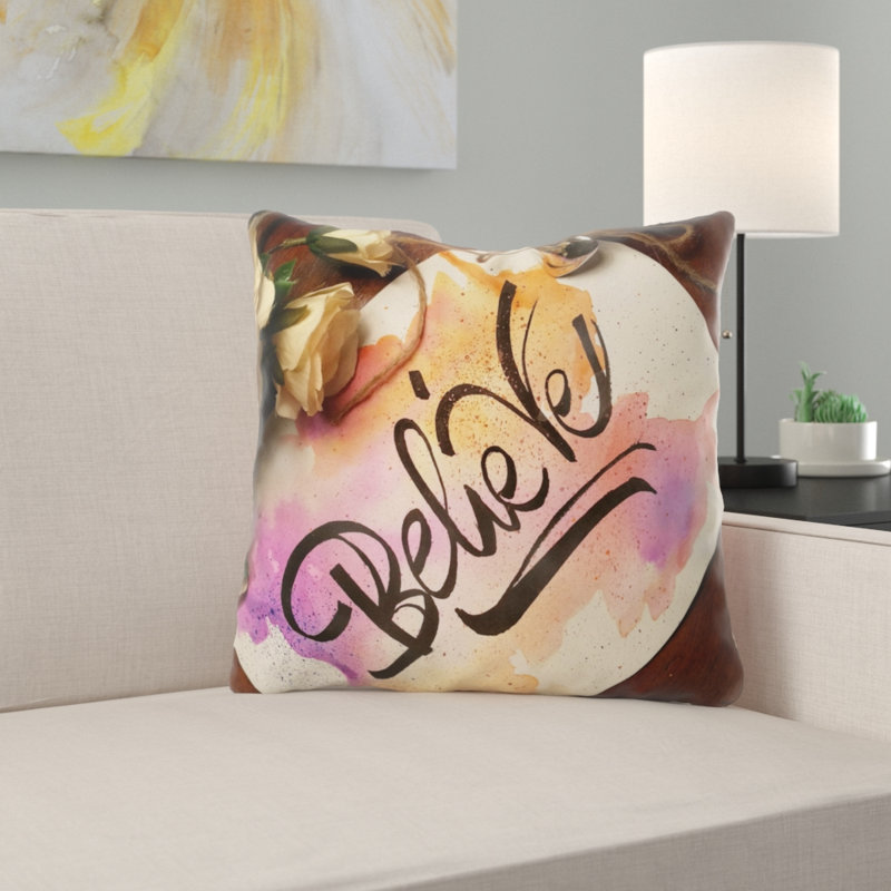 Coussin de jeté écrit Ricci, Microsuède, Intérieur