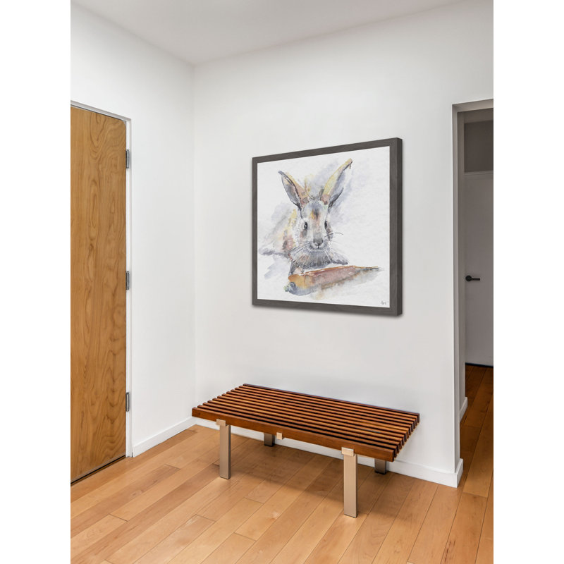 « happy lapin », reproduction d’art encadrée, H 32 po x l 32 po x P 1,5 po