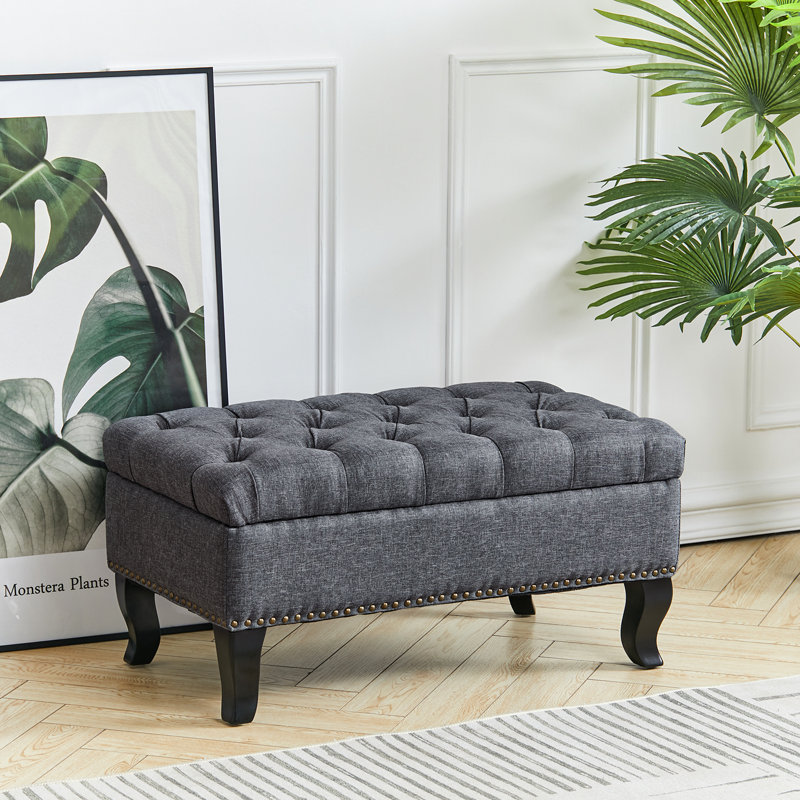 Steuben 80cm Wide Ottoman, Grey