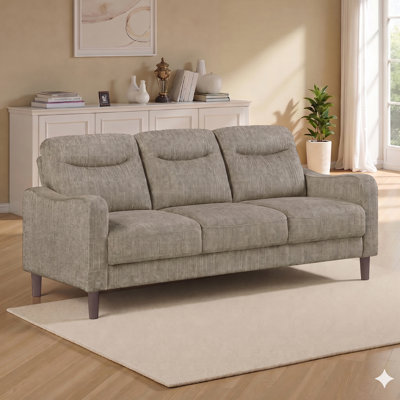 Mirelle 76.5" Modern & Contemporary Chenille Living Room Sofa with Pocket Coil Seating and Sloped Arms