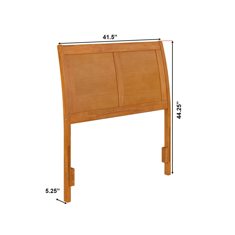 Tête de lit-bateau en bois massif Lhantillony, Simple, Caramel clair