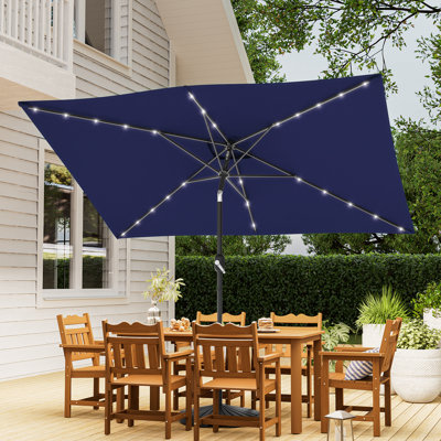 Parasol de marché d'extérieur à DEL 10 pi avec lumières solaires Trevyon