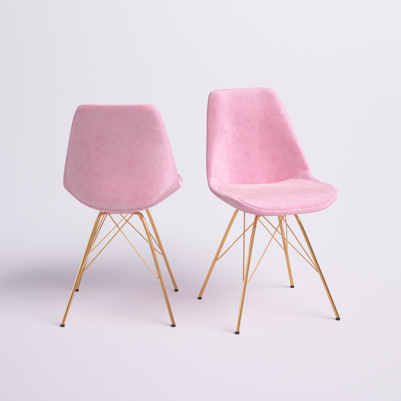 Lougenia 18.9'' H Velvet Upholstered Side Chair, Pink
