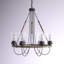 Lustre en roue de chariot à 6 lumières avec détails en bois Tallant-214450945-214450975