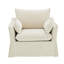 Chaise en lin beige avec 2 coussins