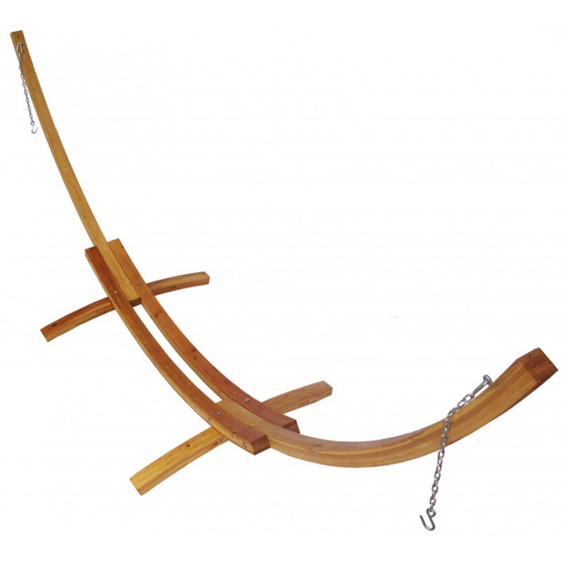 Leatham Double Classic Hammock with Stand, Blue/Ecru