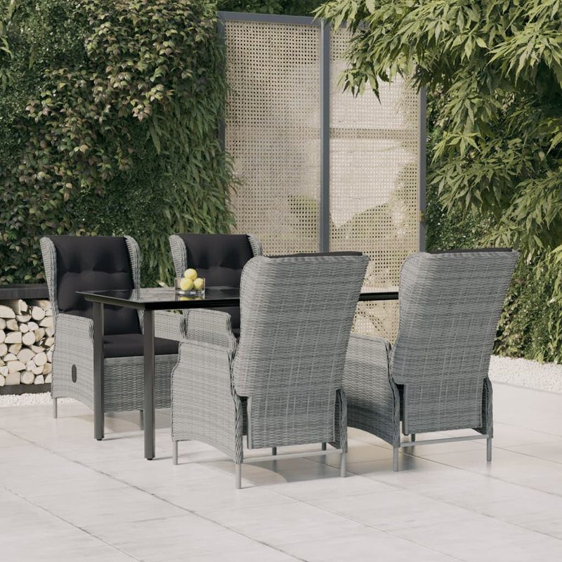 Finan Rectangular 4 - Person 63" Long Dining Set with Cushions, Light Gray