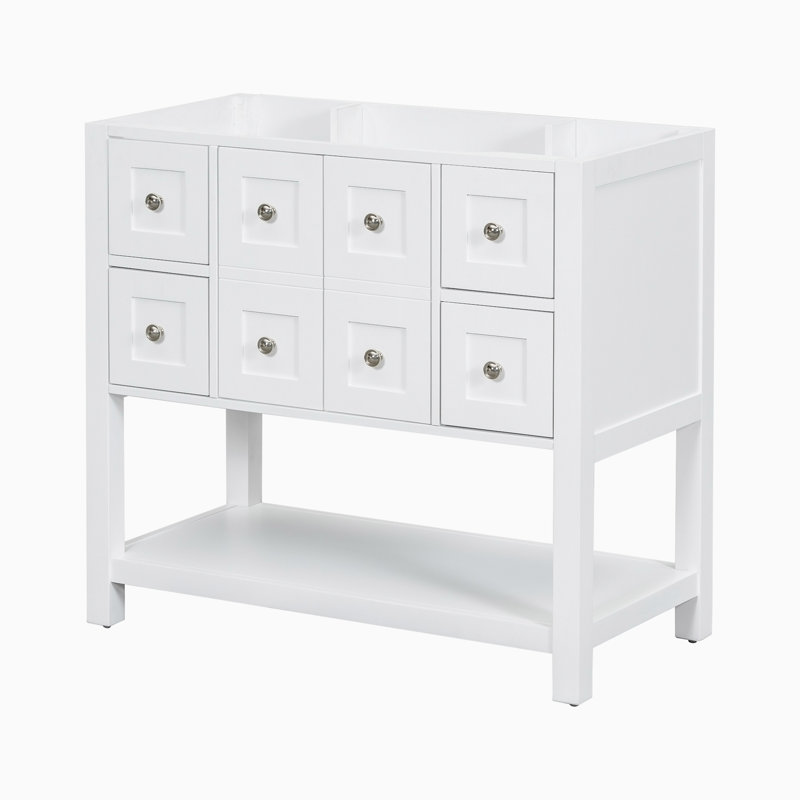 Base de meuble-lavabo simple 35,60 po seulement, Blanc