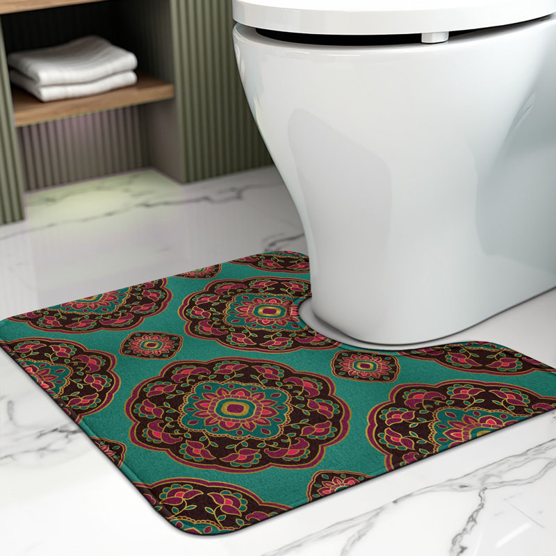 Tapis de salle de bain oriental en forme de U 20 "multicolore