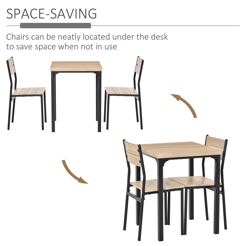 2 - Person Dining Set, Grey Wood Grain