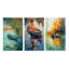 «Autumn Lake Full Moon Serenity Dinghy Rowing I», 3 pièces sur toile-198589260-198589263