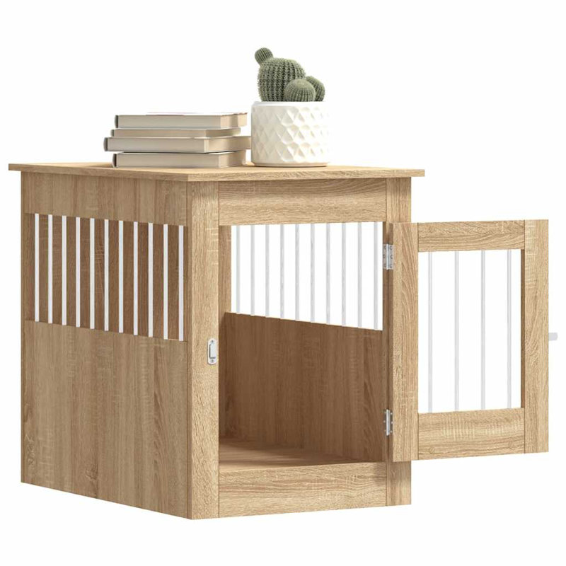 Pet Crate, 68cm H x 55cm W x 80cm D, Sonoma Oak