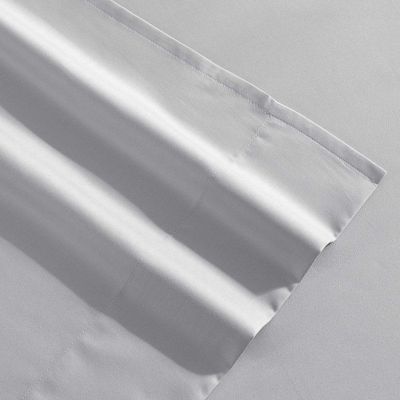 Vera Wang T1000 Sateen Solid CVC Sheet Set, King Sheet Set + 2 King Pillowcases, Gray