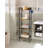4 Shelf Rustic Style Industrial Bookcase With 2 Hooks-218500286