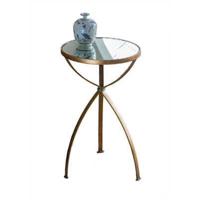 Mirrored Glass Top End Table