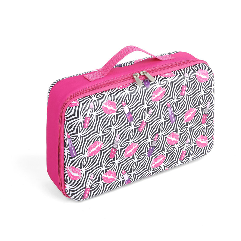 Fashion Doll Travel Case For 12-Inch Dolls, Pink Lipstick Print