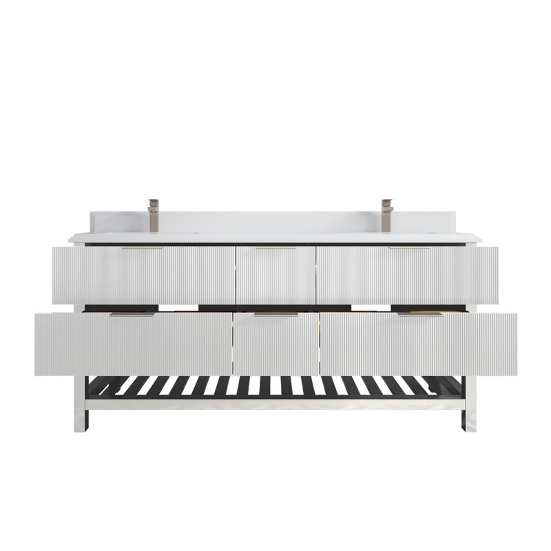 Meuble-lavabo double 72 po avec plateau Catalina