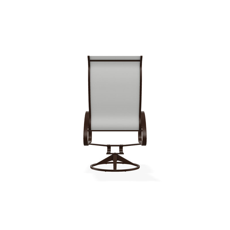Aruba 1 Outdoor Dining Armchair, Textured Kona, White 6D Sunbrella®