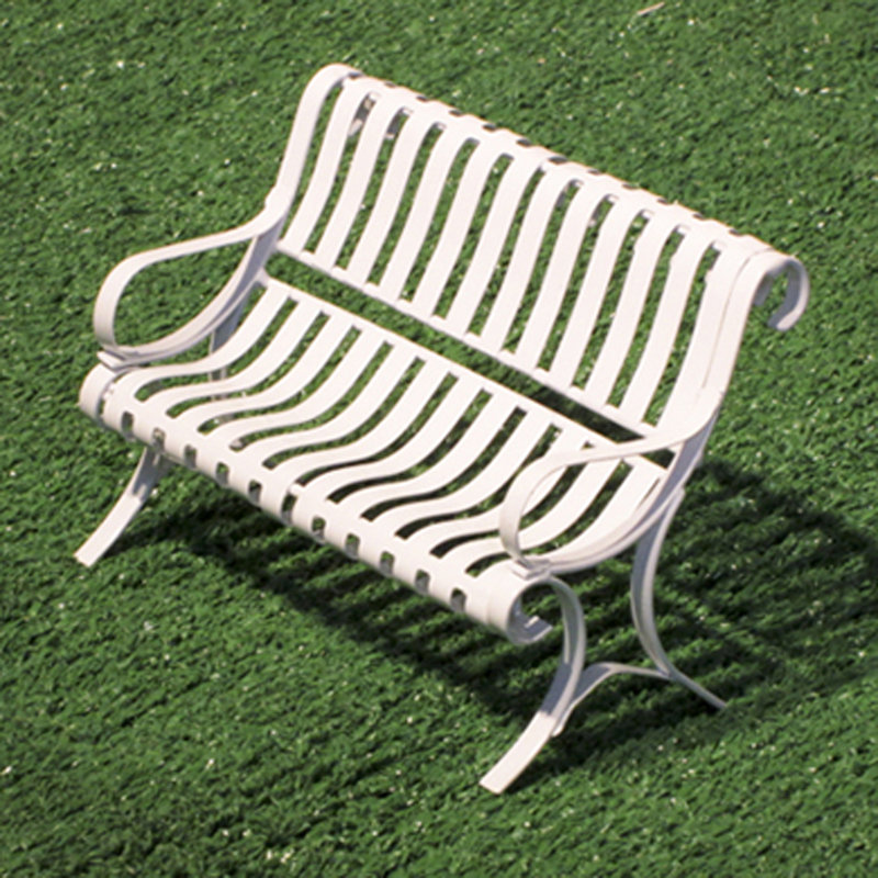 Banc de jardin en acier Worthville, Blanc