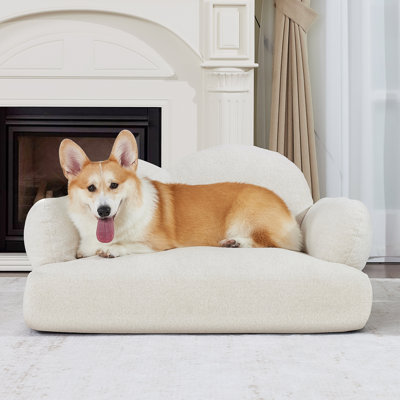 37.4" Width Dog Sofa Couch with Non-Slip Base, Cloud-Shaped Dog Sofa Bed, No Assembly Needed
