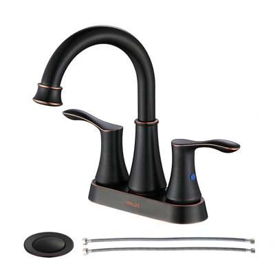 Centerset 2-handle Bathroom Faucet with Drain Assembly