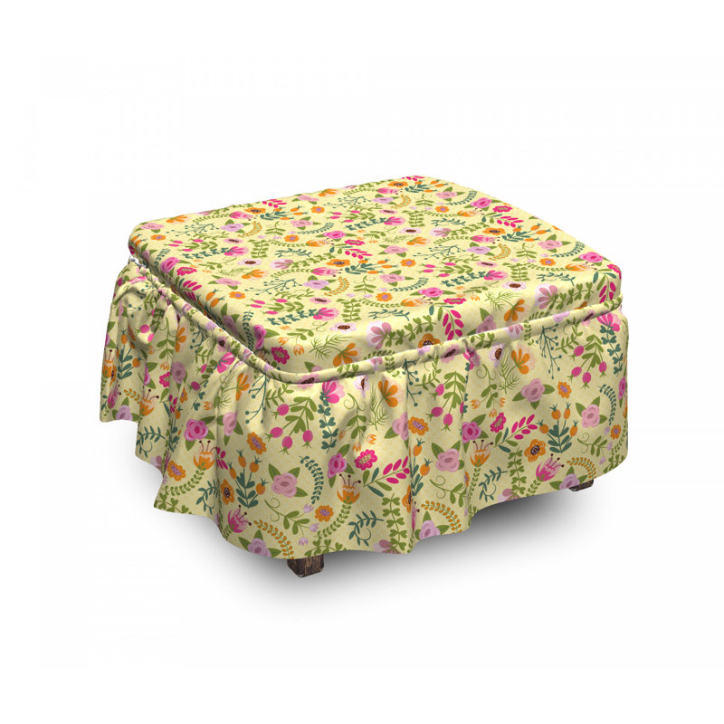 Housse pour repose-pieds doodle fleurs