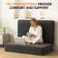 Matelas en mousse viscoélastique gélifiée de 4 po à taille unique, pliable en trois avec housse lavable, noir-1405053184-1407475200