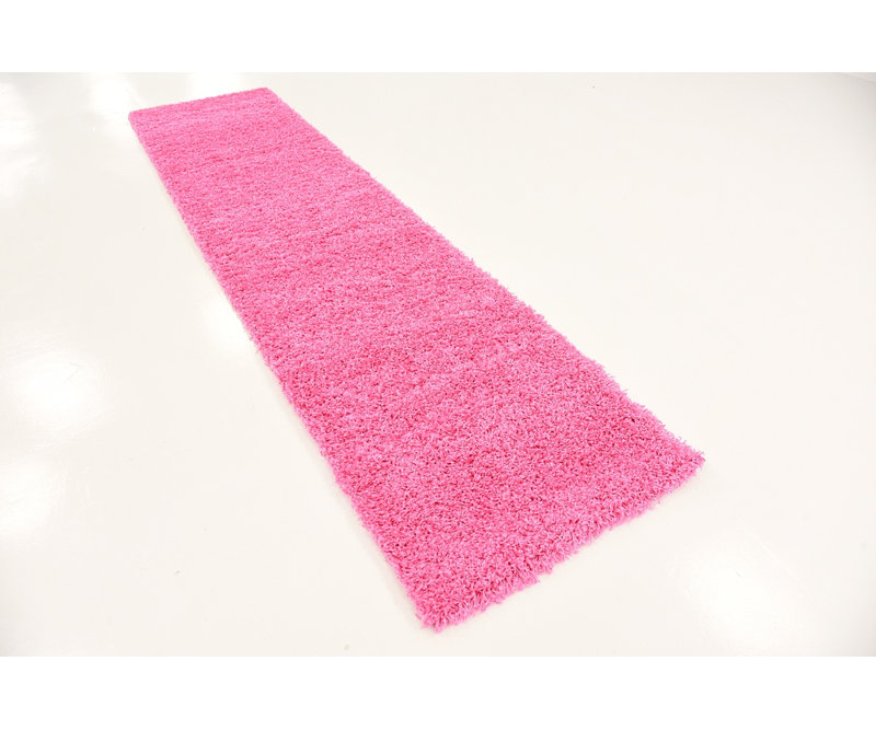 Tapis noir de jais Santoshi, Tapis de couloir 2 pi 7 po x 10 pi, Rose caramel