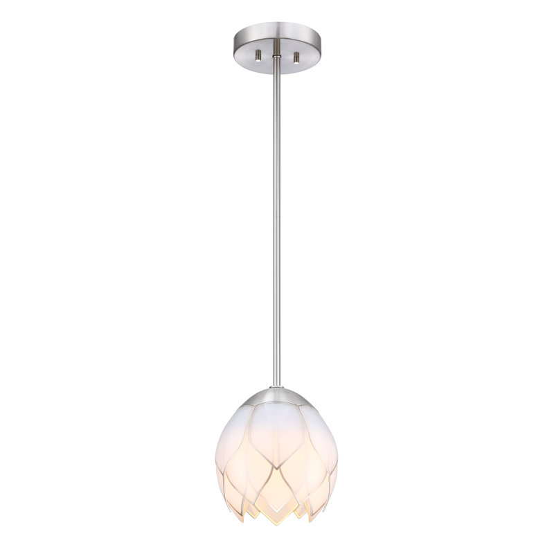 1 - Light LED Pendant, Burshed Nickel