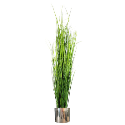 130cm Faux Onion Grass Plant in Metal Planter