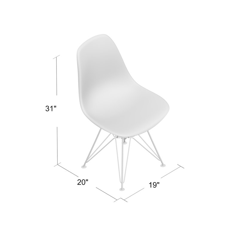 Chaise Jerrie, Blanc, Chrome